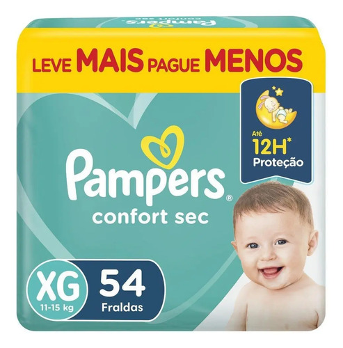 Fralda Pampers Confort Sec Xg 54 Unidades