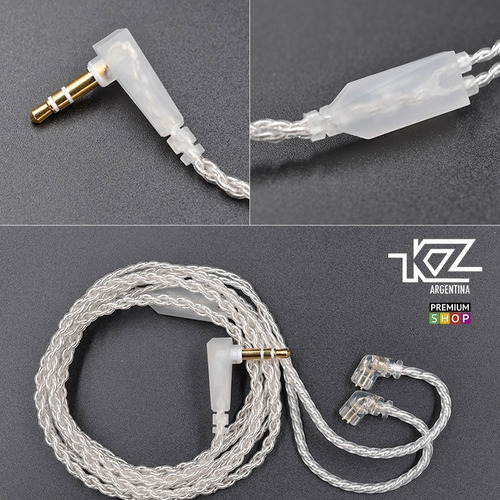 Imagen 3 de 6 de Cable Kz Premium De Plata Sin Oxigeno Con Microfono Original