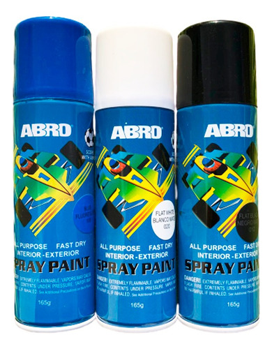 Pintura Aerosol Blanca / Negra X 3 Abro Rápido Secado 