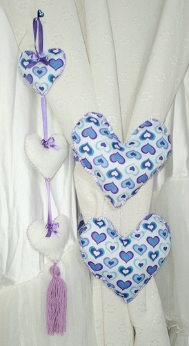 Par De Corazones Agarra Cortinas, Niñas, Deco, Más Móvil