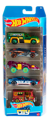 Hot Wheels Paquete De 5 Carritos, Escala 1/64.