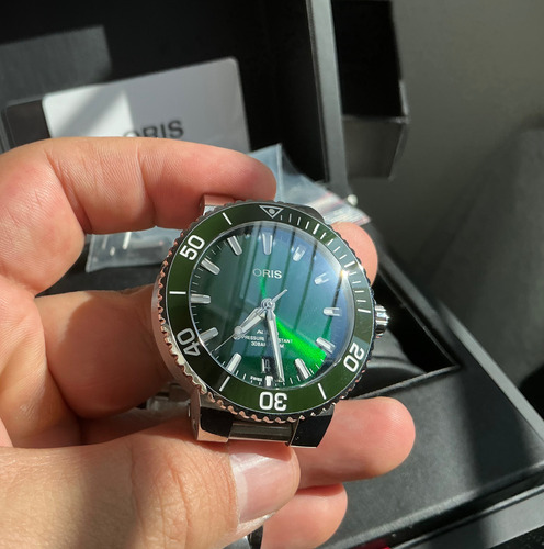 Reloj Oris Aquis Hulk 39mm 0174877104164 Plateado Plateado Verde (Usado)