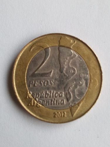 Moneda Argentina Malvinas 2 Peso 2012 Aniversario Imperdible