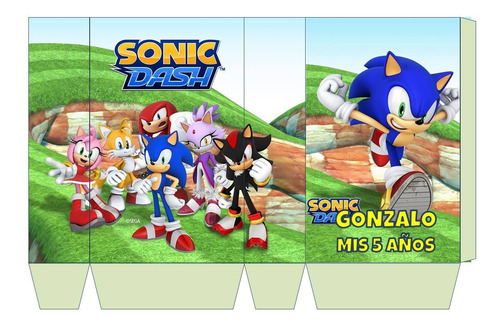 Souvenir Sonic - 30 Bolsitas Cumpleaños Personalizadas