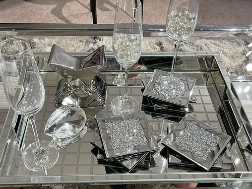 Posavasos De Cristal Para Bebidas, Juego De 8, Decoración De