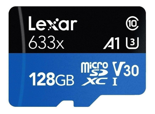 Tarjeta de memoria Lexar LSDMI128BB-633A  High-Performance 633x con adaptador SD 128GB