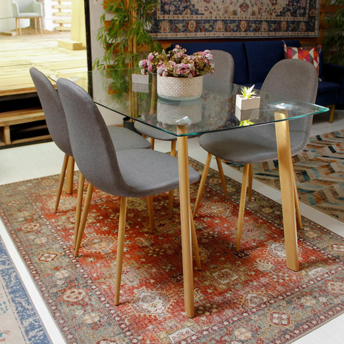 Silla Home Republic Nórdica Gris Estructura de la silla Marrón claro Diseño de la tela Liso