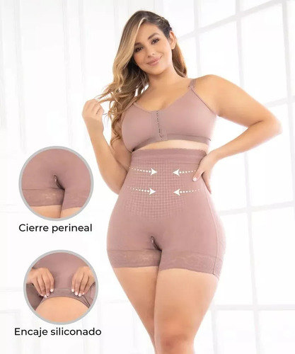 Panty Short Levanta Cola Control Abdominal Alta Compresión Negro M
