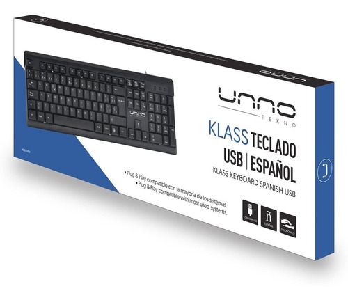 Teclado Usb Español Unno Klass Kb6701bk