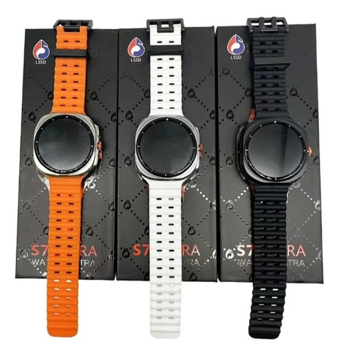 Reloj Smartwatch S7 Hd Ultra- Monitoreo De Salud Integral Plateado Milanese Naranja Plateado