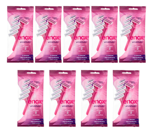 Kit Aparelho De Depilar Descartável Enox Gt-2 Woman C/9