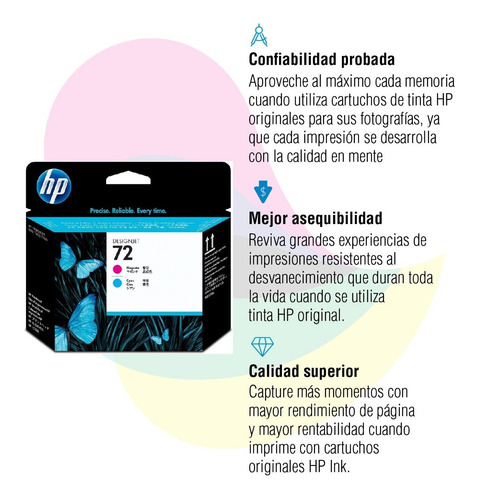 Imagen 3 de 7 de Cabezal Hp 72 C9383a Cyan Magenta Original T1100 1120 1200