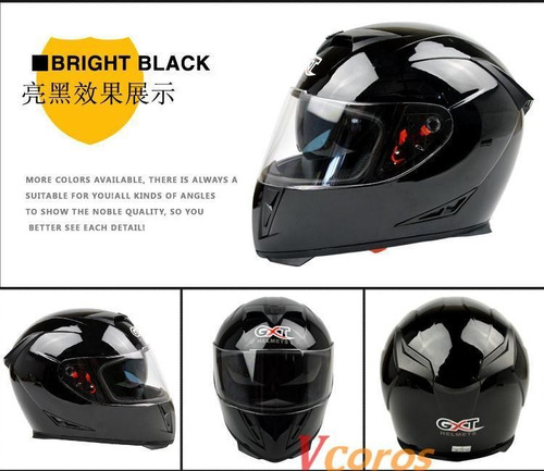 Casco Moto Integral Gxt 358 Negro Brillante Talla Xxl