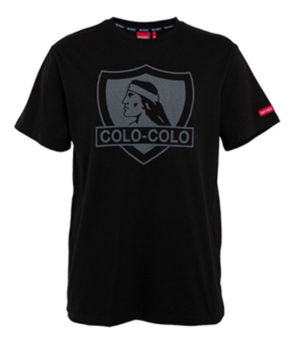 Polera Colo Colo Urbano Negra Escudo Gris