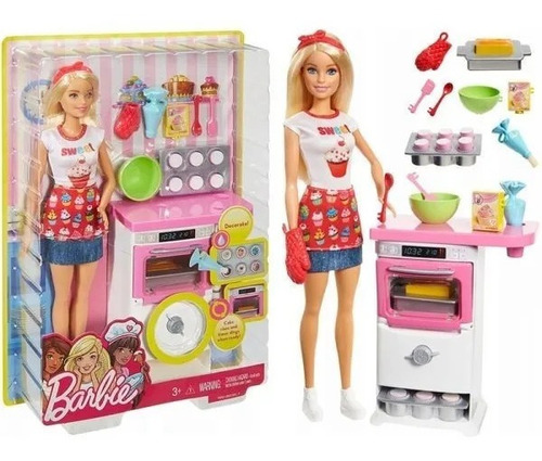 Muñeca Barbie Chef Pastelitos Set Juego Accesorios De Cocina