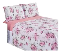 Comprar Jogo Lençóis De Cama Casal 4 Peças Algodão Estampado Percal