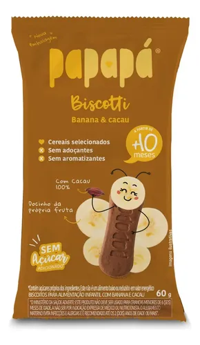 Biscotti Papapá de Banana e Cacau - 60g