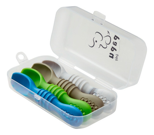 ......papu Baby Set De 4 Cucharas De Silicón Chicas (con Est