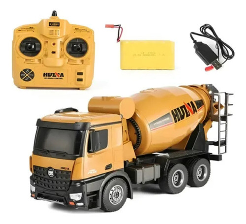 Camion Mezclador Rc Huina 1574 1:14 2.4ghz 10ch Excavador Amarillo