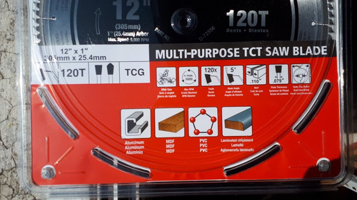 Disco Sierra Multimaterial 12 X 120 D Tcg Makita D72556 Color Plateado