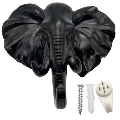 Colgador Animal - Elefante Negro - Decorala
