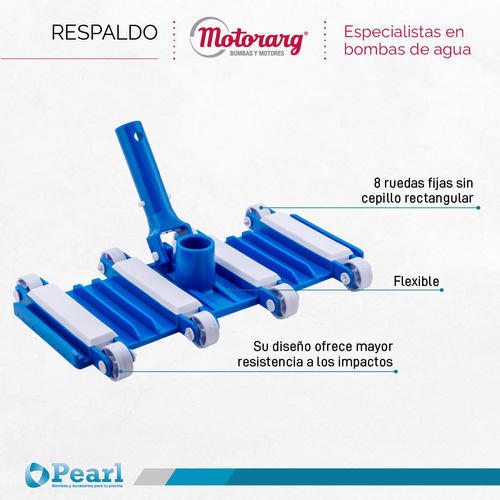 Barrefondo Limpia Piletas Flexible Pearl 8 Ruedas