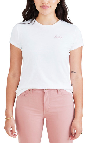 Polera Mujer Graphic Tee Slim Fit Blanca Dockers A5653-0000