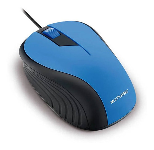 Mouse Usb Engomado Azul 1200 Dpi Multilaser Mo226