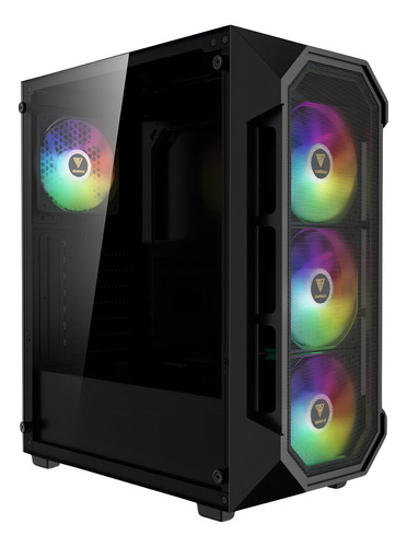 Funda Gamdias Aura Gc1 Elite Rgb para 4 ventiladores, fuente Midtower