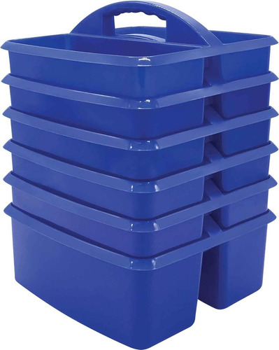 Blue   Plastic Storage Caddy 6pack For Classrooms, Kids...