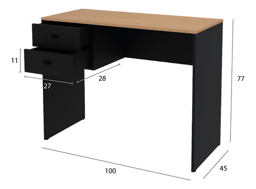 Escritorio Centro Estant Evo Negro Paraiso Ancho: 100cm