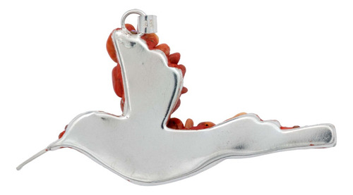 Colibri Dije Aretes Cadena Piedras Conjunto Grande Plata 925 Color Naranja
