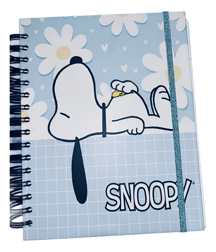 Agenda 1 Día Por Hoja Medio Oficio Celeste Agua Snoopy 2025