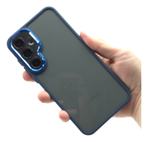 Funda Case Para Samsung A56 Carcasa Full Protect Uso Rudo Cromo Case - Azul Marino Samsung A56