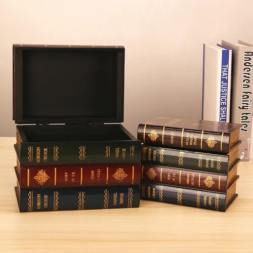 Cajas En Forma De Libro De Madera De Nanddi, Caja De De De A
