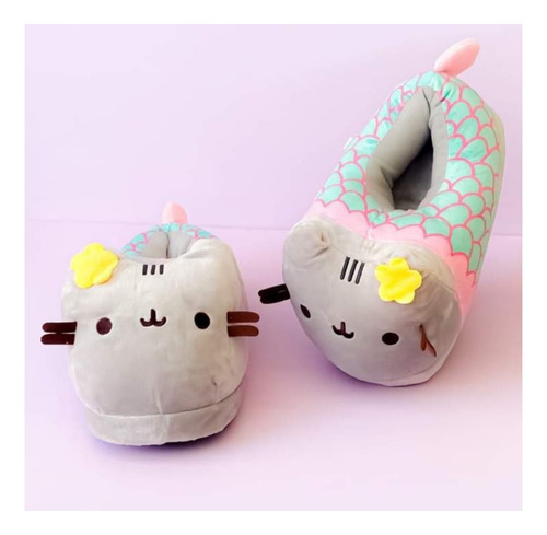 Pantuflas Kawaii Calzado Gato Pusheen Sirena