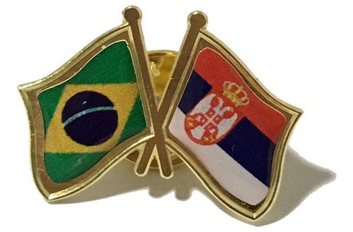 Pin Da Bandeira Do Brasil X Sérvia