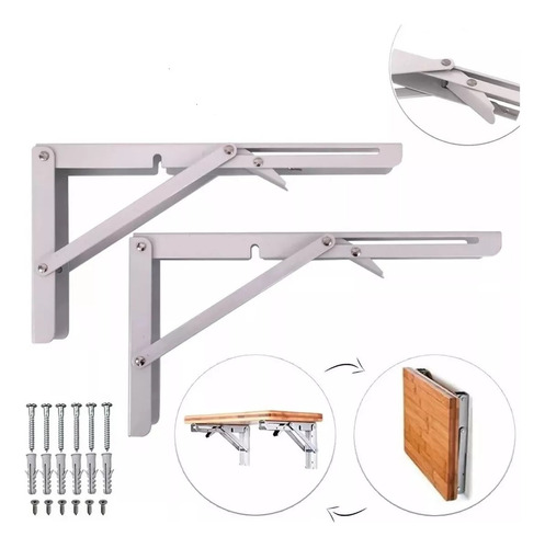 Idea Kit 2 mão francesa dobrável 30cm suporte para prateleira mesa