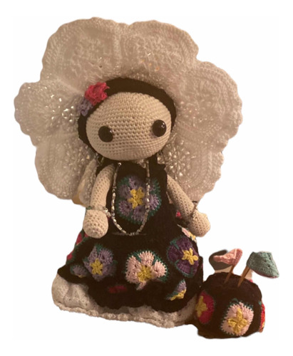 Muñeca Tehuana Mexicana Amigurumi Crochet, Hecha A Mano