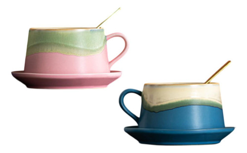 Taza De Café De Té Decoración Del Hogar Con Una Azul
