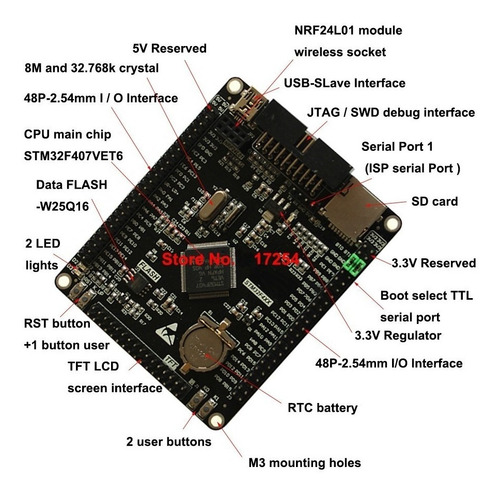 Modulo Stm32f407vet6 Cortex-m4 Arm