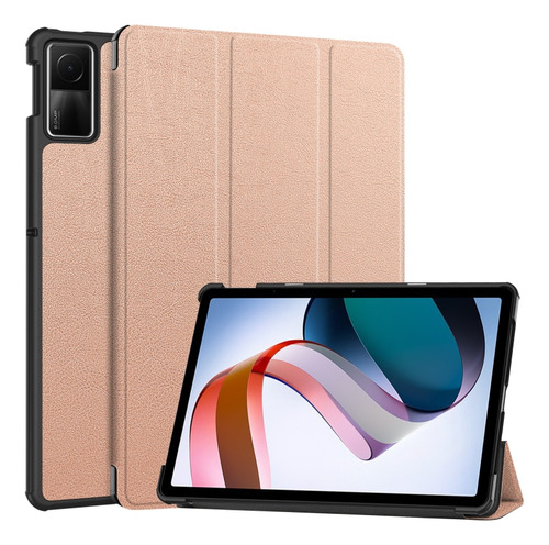 Funda De Color Puro De Oro Rosa Para Xiaomi Redmi Pad Se