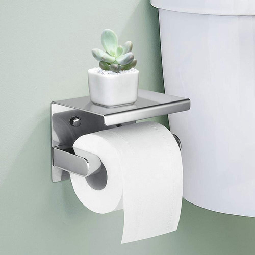 Portarrollos De Acero Inoxidable Sus 304 Con Estante Para Te