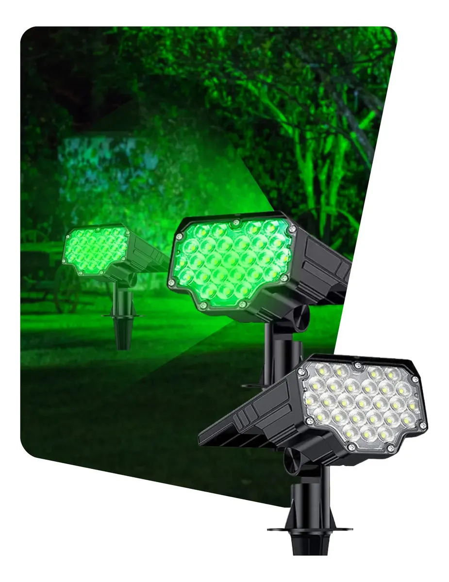 Luminária Solar Jardim 50w Led Potente Cor Verde