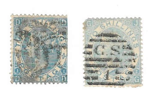 Lt1592a. Estampillas De 2 Chelines De 1867, Los 2 Colores