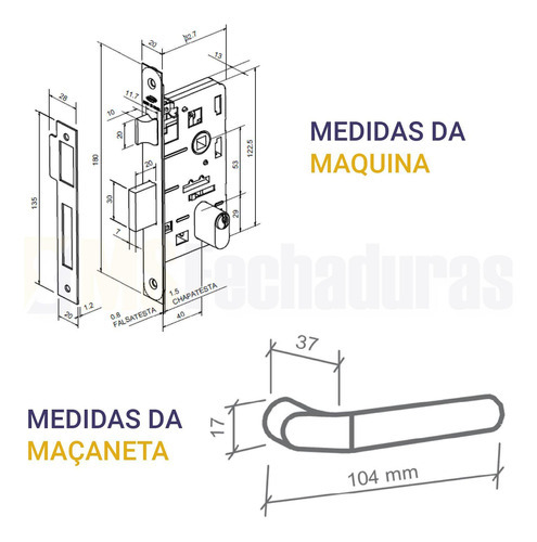 Fechadura Imab Externa Luna Cromado
