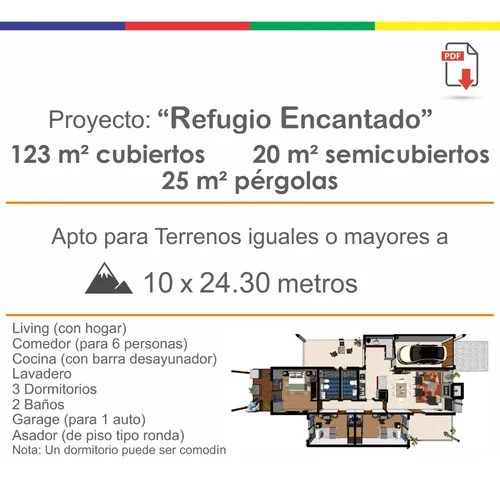 Plano De Casa Moderna Medidas Diseño Color 123m2