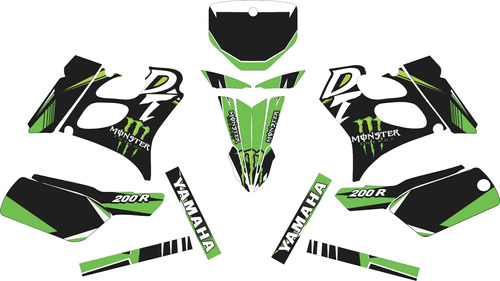 Kit Adesivos Graficos Dt 200r Yamaha Trilha Motocross
