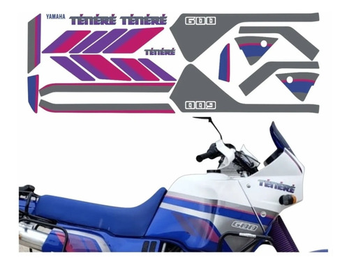 Kit Adesivos Yamaha Tenere 600 1992 À 1993 Branca 00347