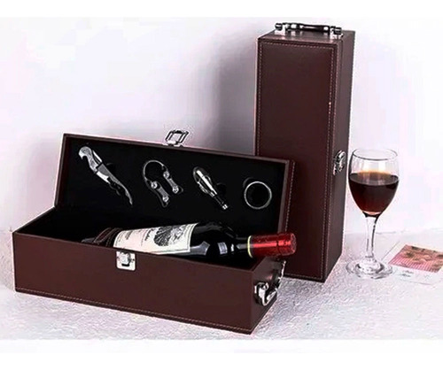 Maleta Para Garrafa De Vinho Com Kit De Acessórios